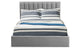 Lit coffre avec sommier relevable 160 cm en tissu gris