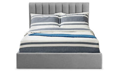 Lit coffre avec sommier relevable 160 cm en tissu gris