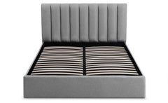 Lit Coffre Songe + Sommier Tissu Gris 160cm