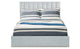 Lit coffre avec rangement et sommier relevable argent 160 cm
