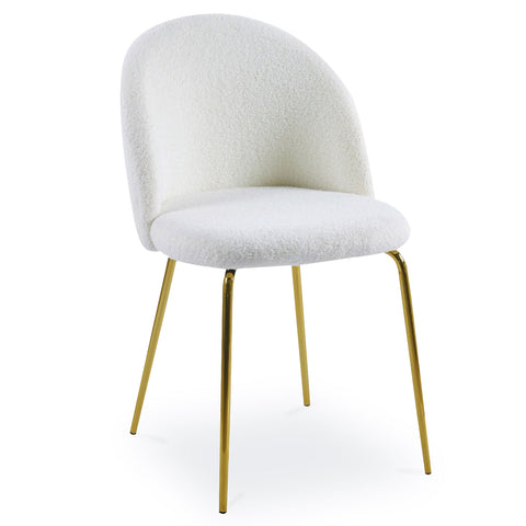 Lot de chaises Argule en tissu bouclette crème