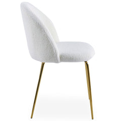 Lot de 4 chaises Argule en bouclette crème