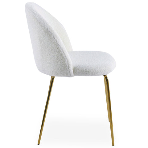 Lot de 6 chaises Tissu bouclette Argule crème
