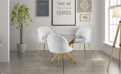 Lot de 4 chaises Argule en bouclette crème