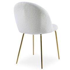 Lot de 4 chaises Argule en bouclette crème