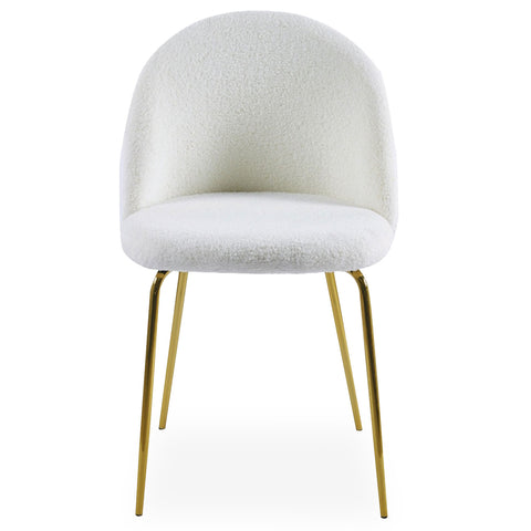 Lot de chaises Argule en tissu bouclette crème