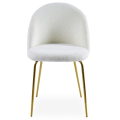 Lot de 4 chaises Argule en bouclette crème