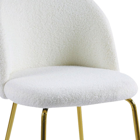 Lot de 6 chaises Tissu bouclette Argule crème