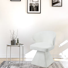 Chaise Claude design tissu crème