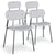Lot de quatre chaises en tissu gris et métal noir