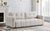 Canapé convertible 3 places Camus en tissu bouclette crème