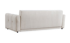 Canapé convertible 3 places Camus en tissu bouclette crème