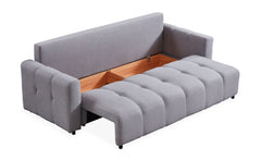 Canapé convertible 3 places Camus tissu gris clair