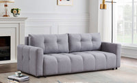 Canapé convertible 3 places Camus tissu gris clair
