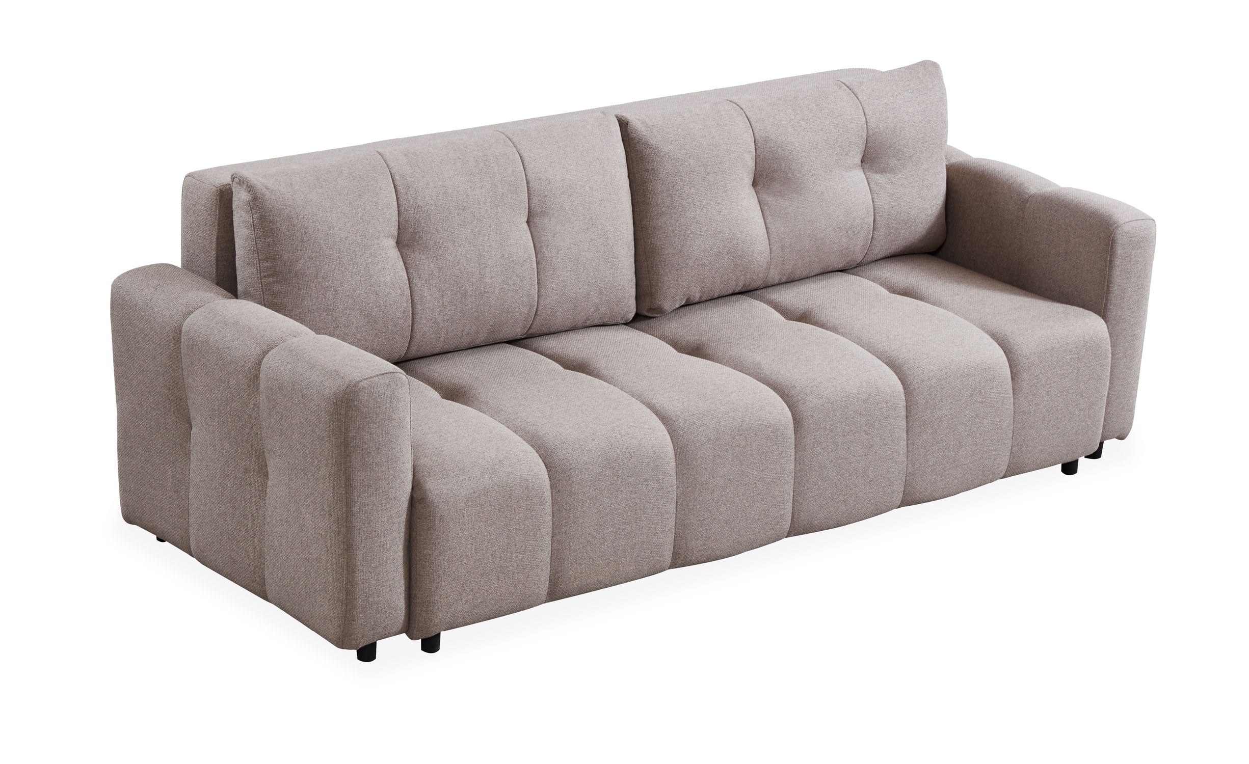Canapé 3 places convertible Stylian Tissu Taupe
