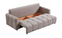 Canapé 3 places convertible Stylian Tissu Taupe