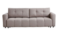 Canapé trois places convertible en tissu couleur taupe