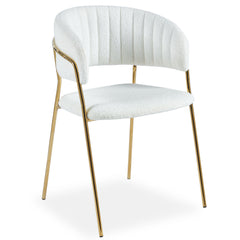 Lot de huit chaises Azia bouclette crème