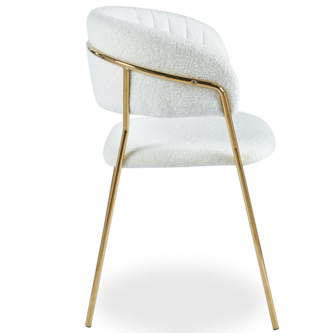 Lot de huit chaises Azia bouclette crème