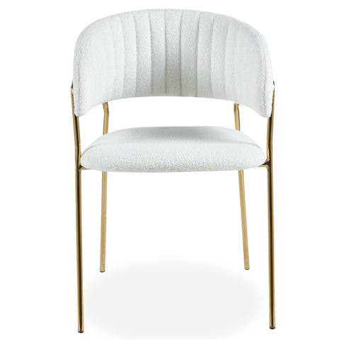 Lot de 4 chaises Azia en velours crème