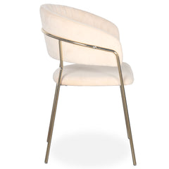 Lot de 8 chaises Tabata Métal Or et Velours Beige