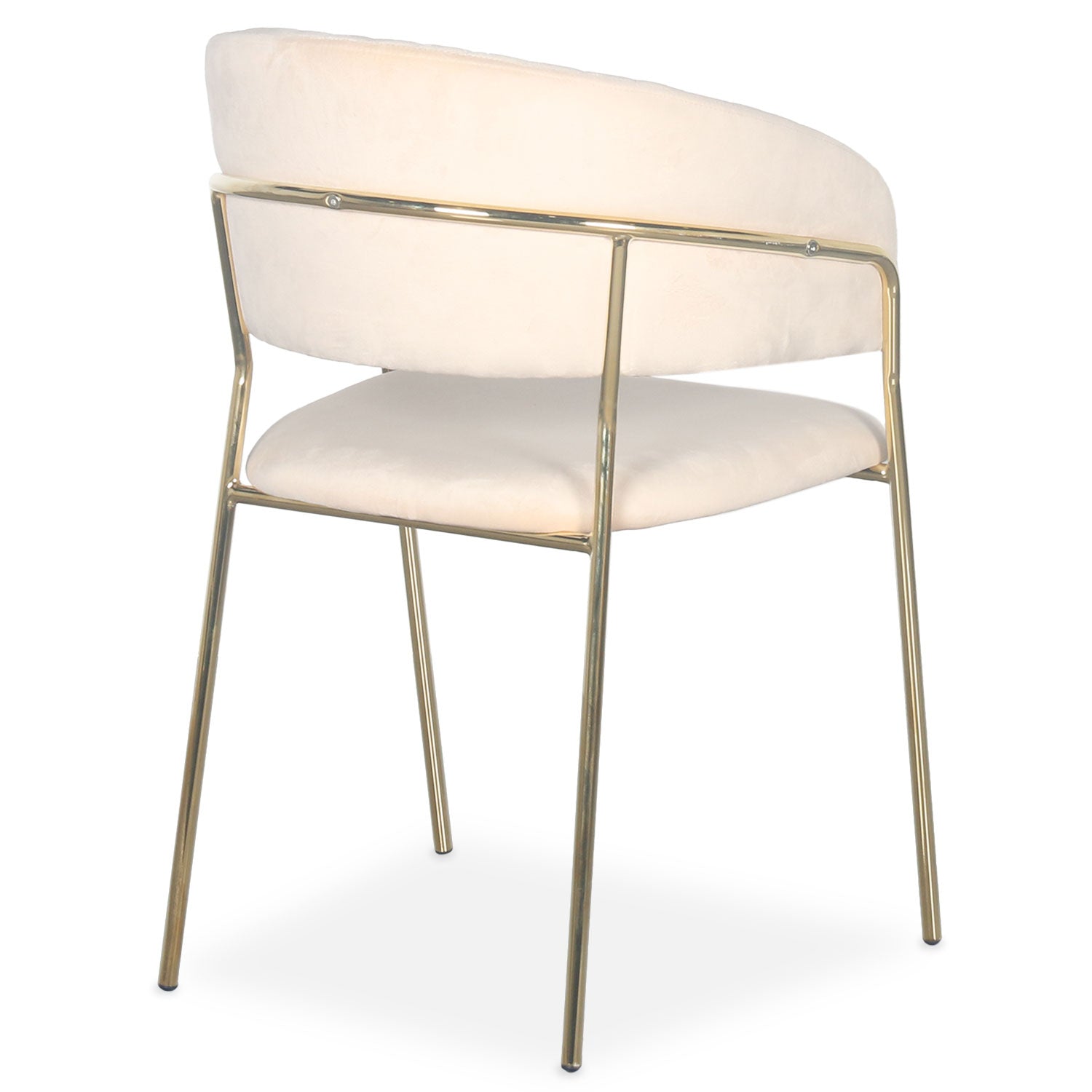 Lot de 8 chaises Tabata Métal Or et Velours Beige