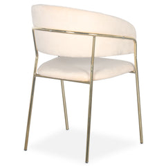 Lot de 8 chaises Tabata Métal Or et Velours Beige