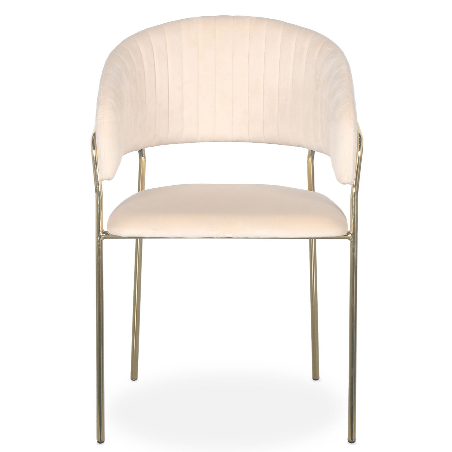Lot de 8 chaises Tabata Métal Or et Velours Beige