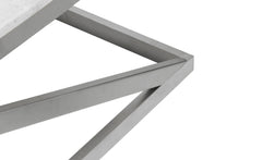 Table basse Paliano Marbre Blanc et pieds Argent