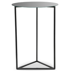 Table d'appoint Oliana Miroir et Métal Noir