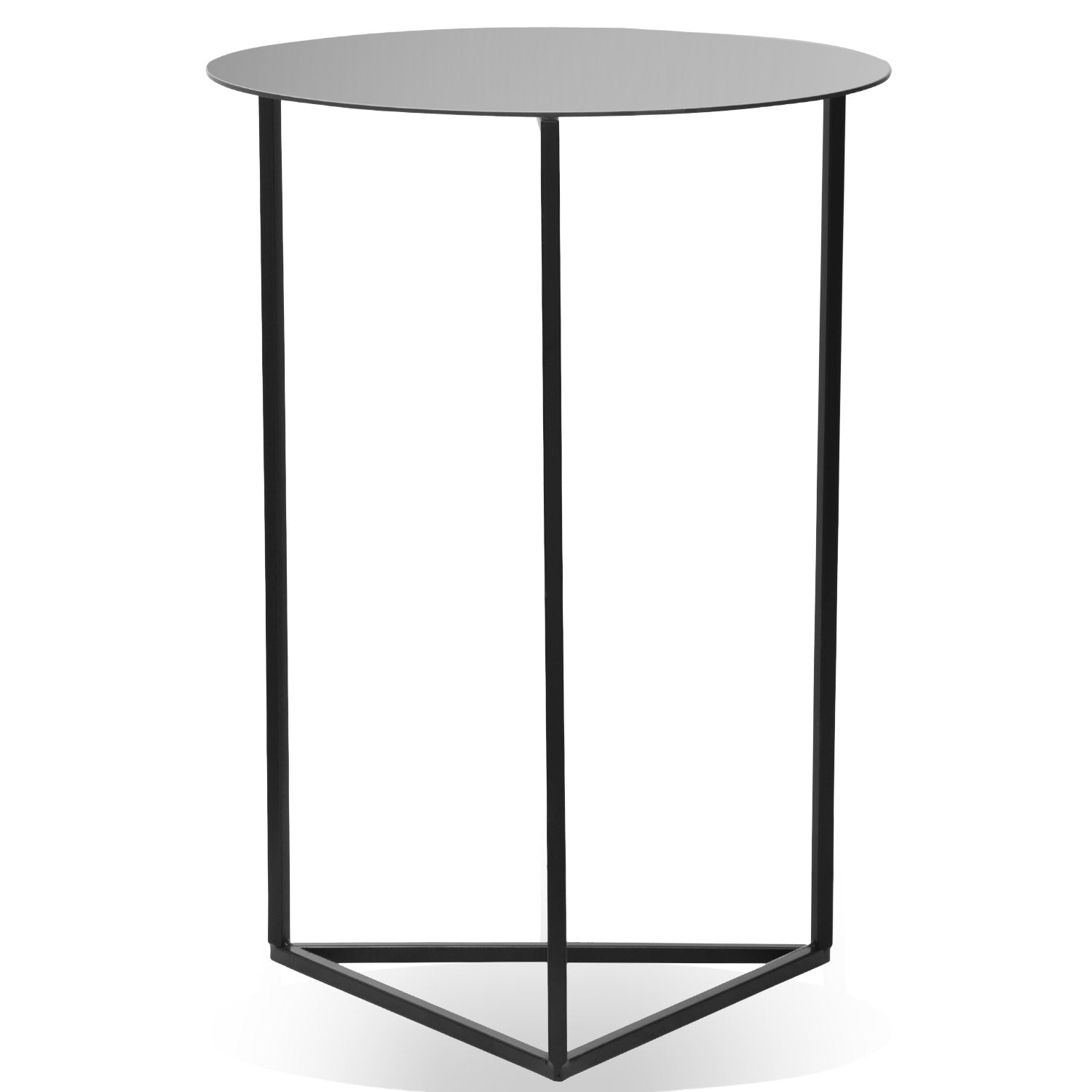 Table d'appoint Oliana Miroir et Métal Noir