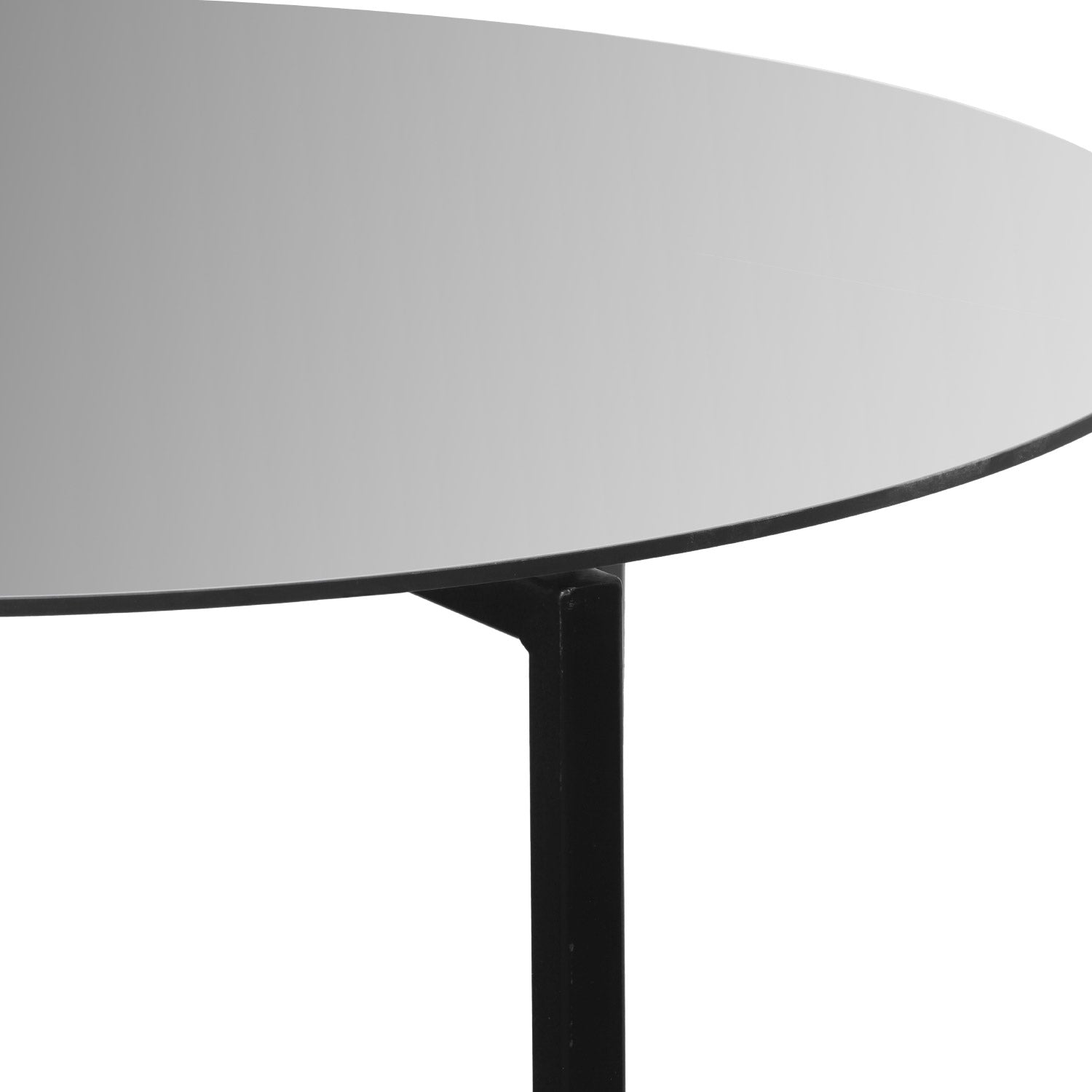 Table d'appoint Oliana Miroir et Métal Noir