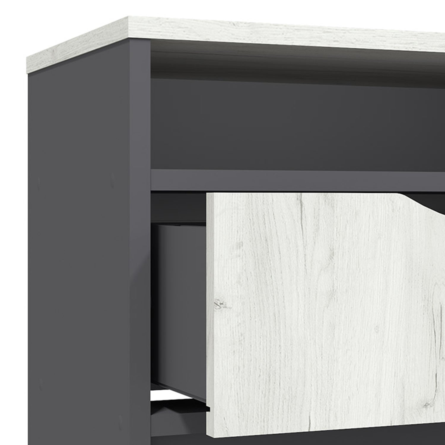 Table de Chevet 1 tiroir Caradec Gris et Bois Clair