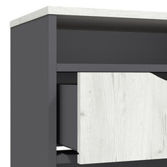 Table de Chevet 1 tiroir Caradec Gris et Bois Clair