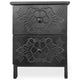 Table de chevet marocaine Chevignon 36 cm en bois noir avec deux tiroirs