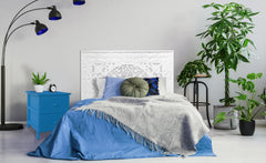 Table de chevet sculptée style marocain Chevignon L36cm Bois Bleu