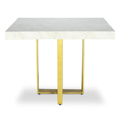 Table extensible Teresa Gold Effet marbre pieds Or