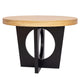 Table ronde extensible chêne clair et noir