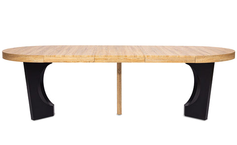 Mesa extensible redonda Bado roble claro y negro