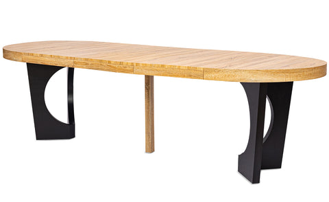 Mesa extensible redonda Bado roble claro y negro
