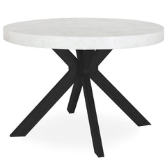 Table ronde extensible noire effet marbre