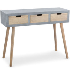 Console 3 tiroirs Alzina scandinave gris