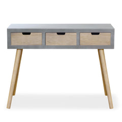 Console 3 tiroirs Alzina scandinave gris