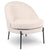 Fauteuil en tissu beige avec dossier arrondi