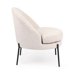 Fauteuil au dossier arrondi Ceryn tissu beige