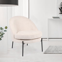 Fauteuil au dossier arrondi Ceryn tissu beige