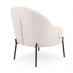 Fauteuil au dossier arrondi Ceryn tissu beige