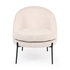 Fauteuil au dossier arrondi Ceryn tissu beige