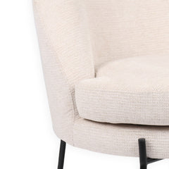 Fauteuil au dossier arrondi Ceryn tissu beige