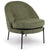 Fauteuil en tissu vert kaki au dossier arrondi
